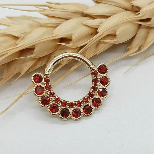 Daith Earring Garnet Stone
